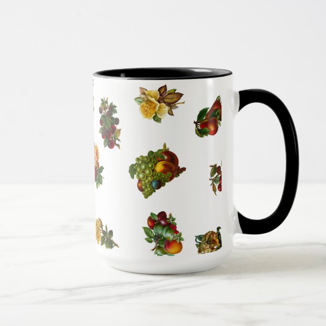 Antike Früchte & Blumen Tasse (Rechts)