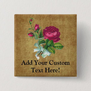 Antike Fuchsien-Rose Button