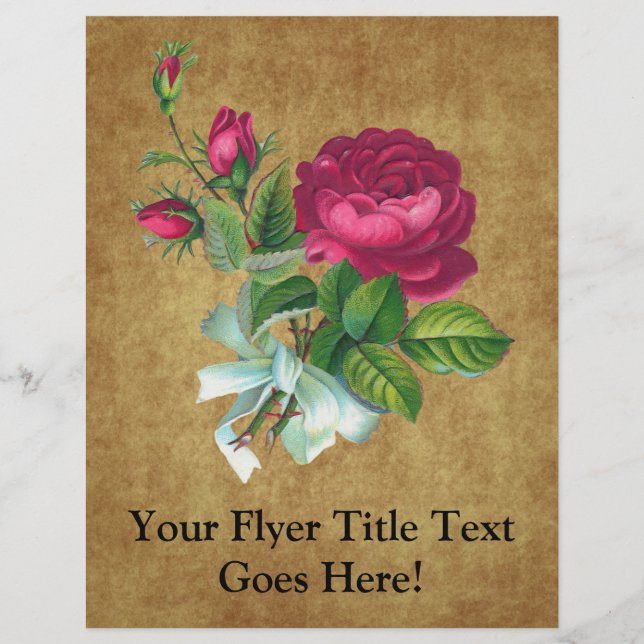 Antike Fuchsien-Rose Flyer (Vorne)