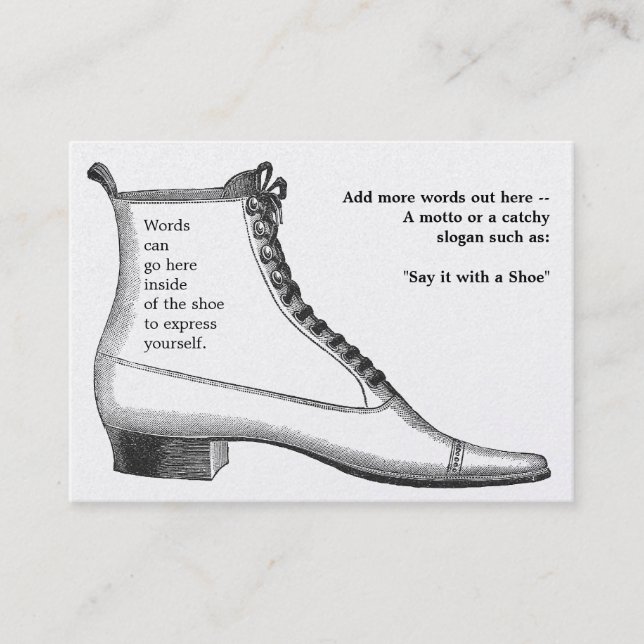 Antike Fußbekleidung Visitenkarte (Vorderseite)