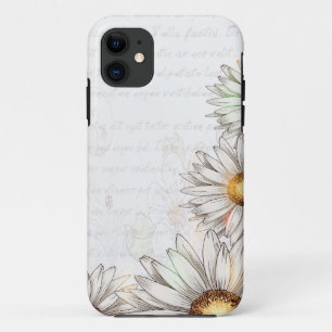 Antike Gänseblümchen & Schrift iPhone 11 Hülle