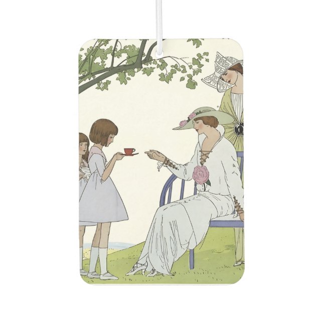 Antike Garten-Teeparty Autolufterfrischer (Vorderseite)