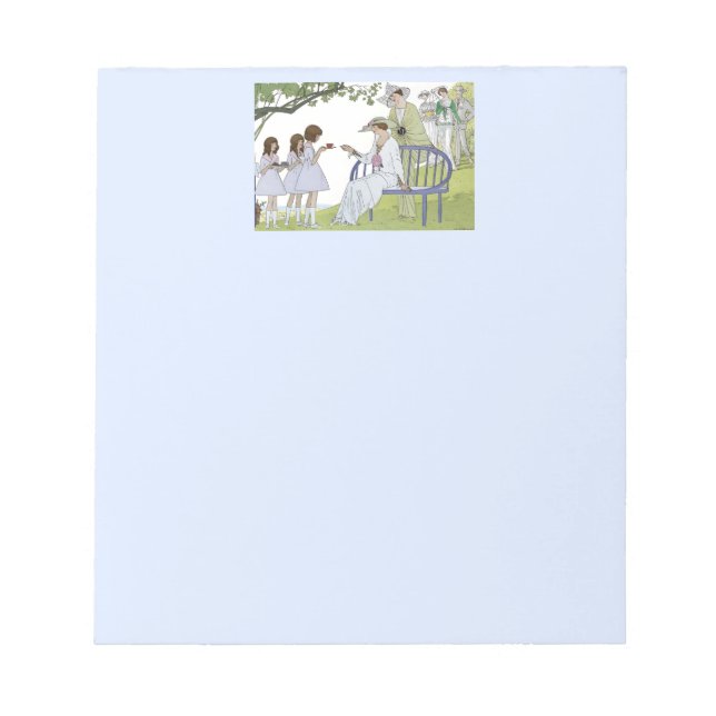 Antike Garten-Teeparty Notizblock (Vorderseite)