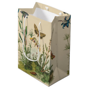 Antike Garteninsekten, Schmetterlinge, Raupen Mittlere Geschenktüte