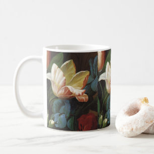 Antike Gartentulpe in Blüte, viktorianische Blumen Kaffeetasse