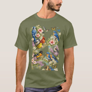 Antike Gartenvögel Florale Grafik Natur Inspiriert T-Shirt