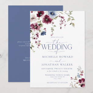 Antike Gartnen Floral QR Hochzeit Einladung