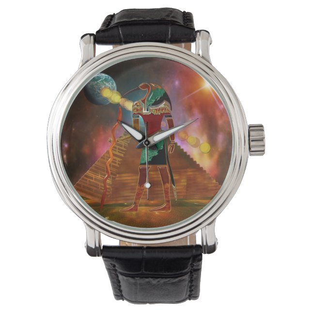 Antike Geheimnisse THOTH 3D Ägyptisch Scifi Armbanduhr (Vorderseite)