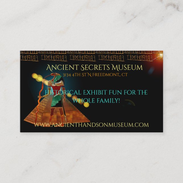 Antike Geheimnisse THOTH 3D Ägyptisch Scifi MUSEUM Visitenkarte (Vorderseite)
