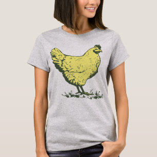 Antike gelbe Henne Hühnerzeichnung Geflügelzucht T-Shirt