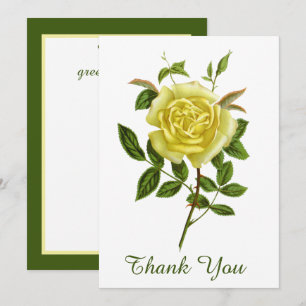 Antike gelbe Rosen Dankeschön Grußkarte Dankeskarte
