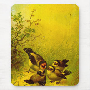 Antike Gemalte Spatzen-Mauspad Mousepad