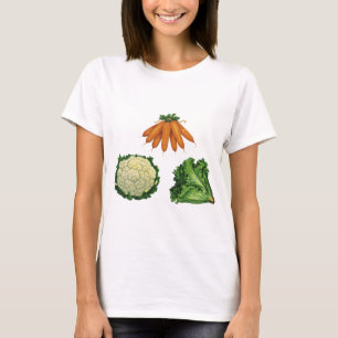 Antike Gemüse; Karotten, Blumenkohl, Salat T-Shirt