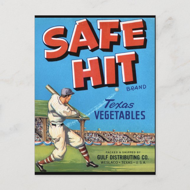Antike Gemüsewerbung Safe Hit Postkarte (Vorderseite)