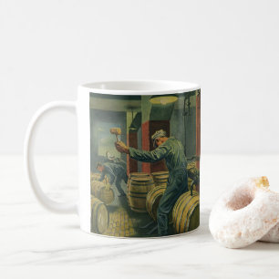Antike Geschäft, Weinherstellung, das Verkorken vo Kaffeetasse