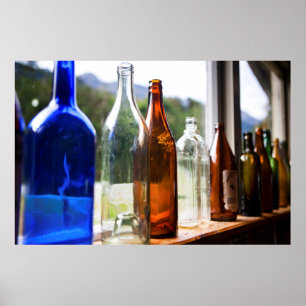 Antike Glasflaschen Poster