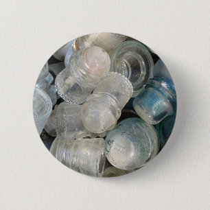 Antike Glasisolatoren Button