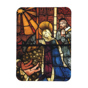 Antike Glasmalerei-Weihnachtsszene; Renaissance Magnet