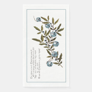 Antike Glocken und Blueberries Gruß L.Prang Co. Serviette