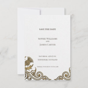 Antike Gold Barocke Save-The-Date-Karte Save The Date