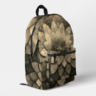 Antike Golden Mandala Kunst, Blume Bedruckter Rucksack