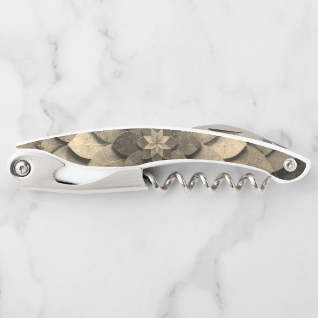 Antike Golden Mandala Kunst, Blume Kellnermesser (Vorderseite)