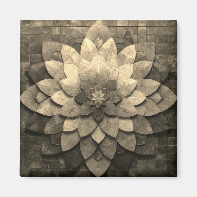 Antike Golden Mandala Kunst, Blume Magnet (Vorne)