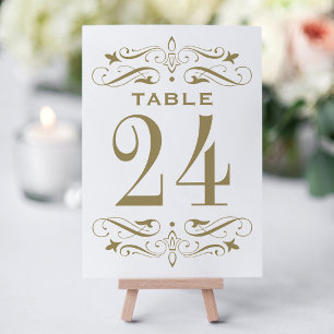 Antike Goldene Hochzeit mit Ornamenten Tischnummer