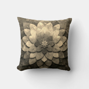 Antike goldene Mandala-Kunst strukturierte Blume Kissen