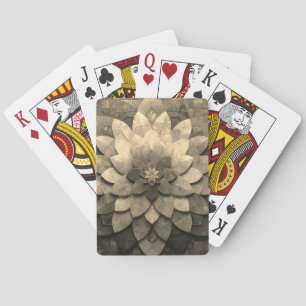Antike goldene Mandala-Kunst strukturierte Blume Spielkarten