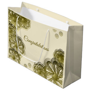 Antike goldfarbene Hochzeitsgeschenke Große Geschenktüte