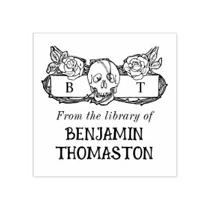 Antike gothische Rosen und Dornen Bibliotheksbuch  Gummistempel