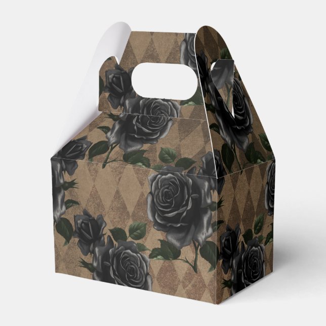 Antike gotische schwarze Rose Geschenkschachtel (Vorderseite)