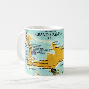 Antike Grand Cayman Karte Kaffeetasse