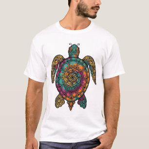Antike gravierte Meeresschildkröte Stammesvektor K T-Shirt