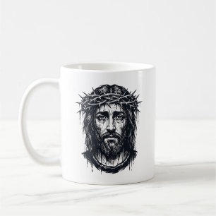 Antike Gravur Dornenkrone Heilige Porträt  Kaffeetasse
