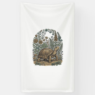 Antike Gravur Schildkröte Botanischer Garten Banner
