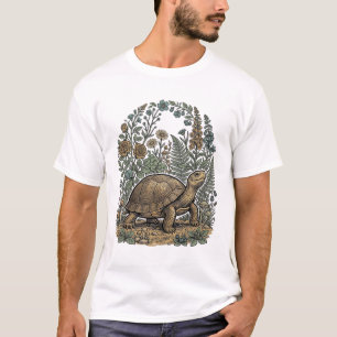 Antike Gravur Schildkröte Botanischer Garten T-Shirt