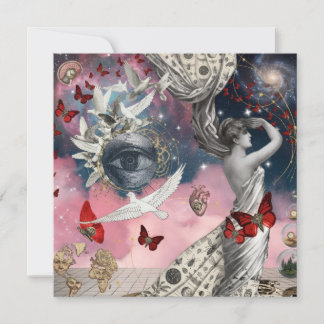 Antike Gravur Surrealer Dadaismus Collage Kunst Einladung