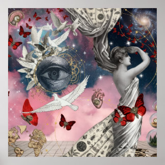 Antike Gravur Surrealer Dadaismus Collage Kunst Poster
