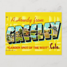 Antike Greeley CO Grußpostkarte
