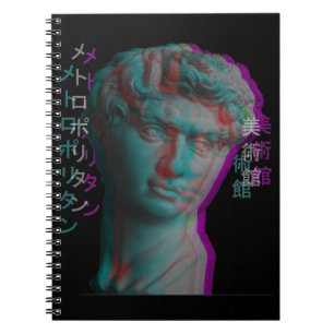 Antike griechische Skulptur Vaporwave Statue Head Notizblock