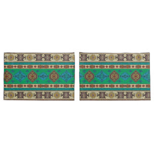 Antike grüne türkische Kilim Teppich Rug Kissenbezug