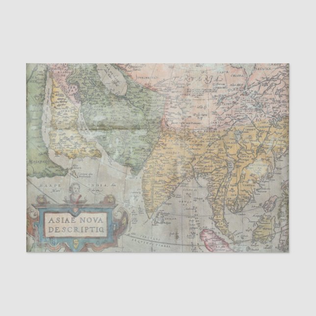 Antike Grunge Vintage Karte Seidenpapier (Vorderseite)