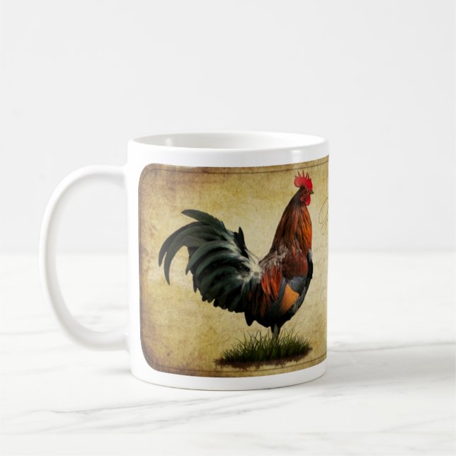 Antike Hahn-Kaffeetasse Kaffeetasse (Links)