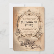 Antike Halloween-Einladung viktorianischer Gothic-