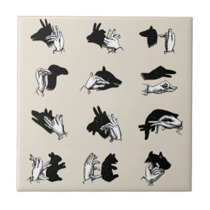 Antike Handpuppen-Schatten-Spiele Fliese