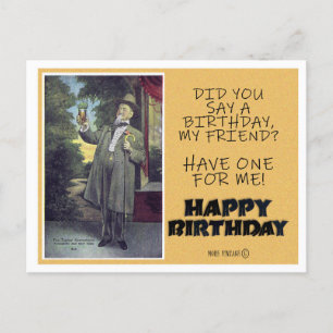 antike HAPPY BIRTHDAY-GRUSS-POSTKARTE Postkarte
