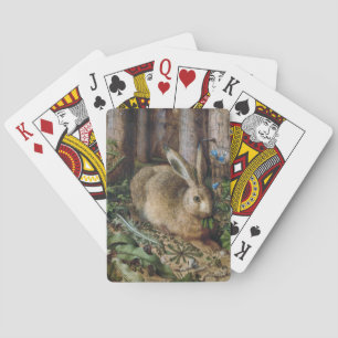 Antike Hasen Wald Natur Dunkle Cottagecore Spielkarten