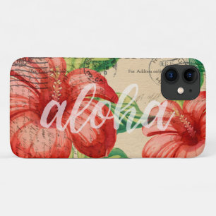 Antike hawaiianische Hibiskus-Postkarte Case-Mate iPhone Hülle